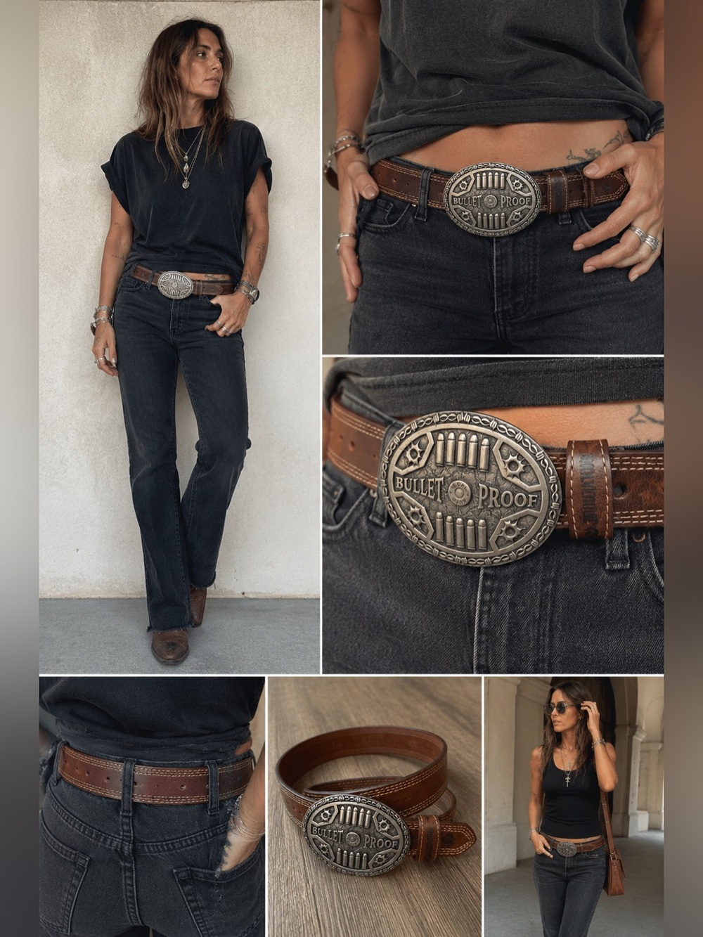 Unisex Bullet proof Wolverine leather belt and buckle
